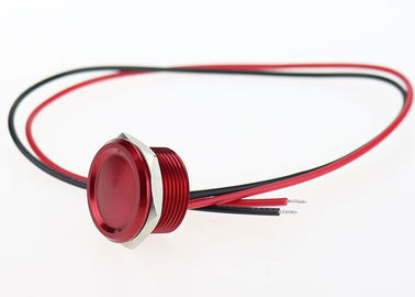 Nessun tocco piezo-elettrico Switch, corpo di alluminio Shell rosso della lampada del commutatore di pulsante di 19mm
