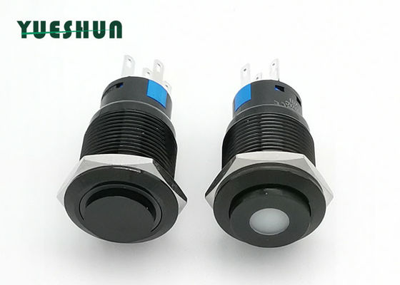 qualità  19mm Aluminum Push Button Switch High Round Head Blue White LED Lighted Fabbrica