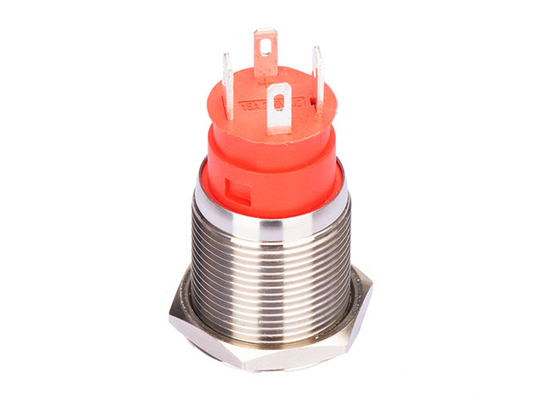 Interruttore on-off a corrente forte del pulsante di acciaio inossidabile Ip67 una luce principale rossa di 10 amp