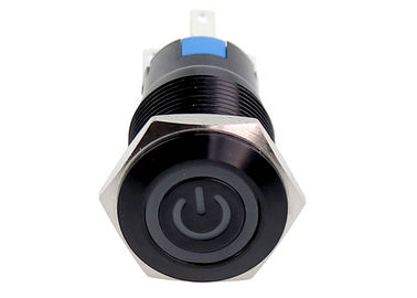 potere di alluminio nero Ring Symbol LED degli occhi di angolo di commutatore del pulsante di 16mm