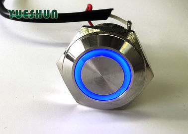 Il commutatore di pulsante di acciaio inossidabile LED si è illuminato, commutatore di pulsante del metallo di 1NO LED