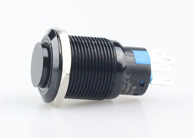 L'anello di alluminio nero LED del commutatore di pulsante 110V 220V ha illuminato momentaneo