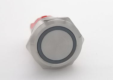 ottone cromato di pulsante 10A di 16mm dei commutatori 1NO di simbolo a corrente forte dell'anello LED